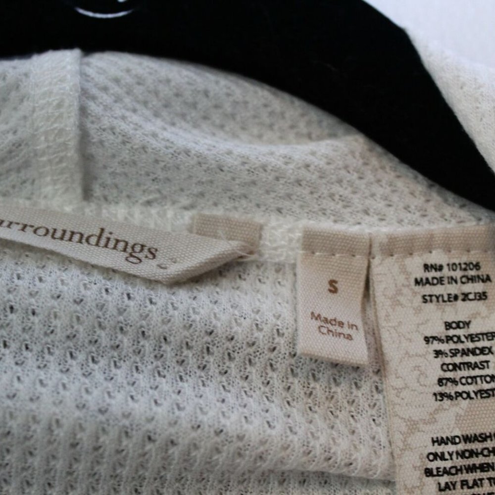 ✨2/$20 Soft Surroundings Open Front Drape Cardigan White Women's Small H12770 - Picture 7 of 12